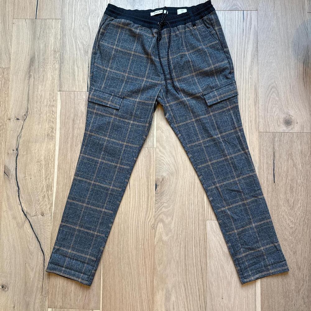 Navy and brown Pacsun plaid pants